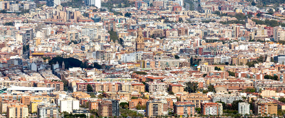 Naklejka premium Panoramic view of the city of Murcia, Spain, with the cathedral tower in the center