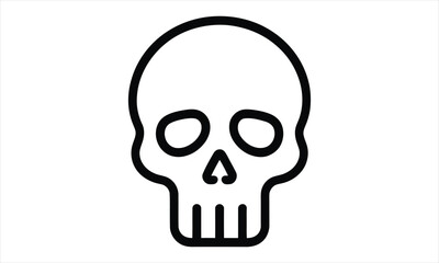 Obraz premium A black line drawing of a human skull isolated on white background