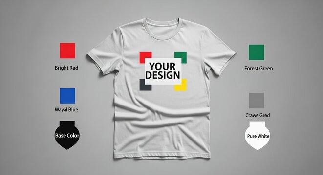 Customizable T-Shirt Mockup Template for Your Design and Color Changes
