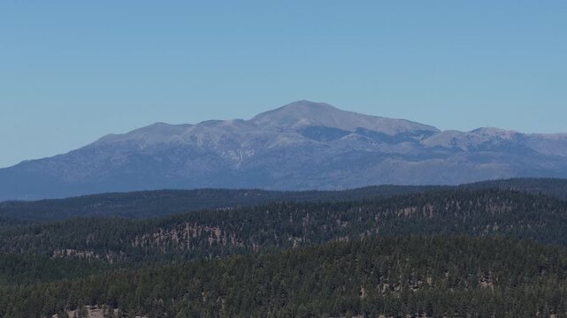 Aerial of Sacramento Mountains in springtime in Cloudcroft New Mexico