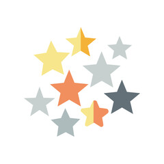 Obraz premium Colorful cluster of stars in a scattered arrangement with varied shades