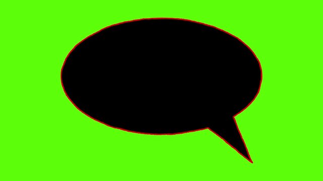 Animated blank speech bubbles on green screen, colorful comic style boxes for dialogue and text overlays.