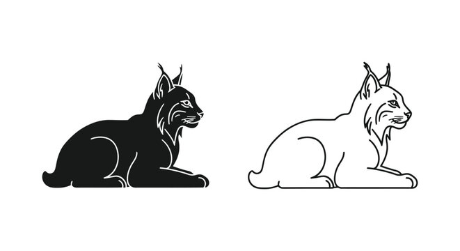 Lynx Cat Silhouette Designs Art Print Vector
