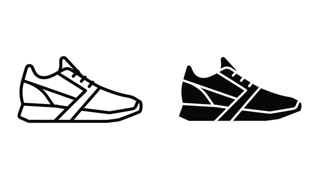 Contrasting athletic shoes in black and white color schemes