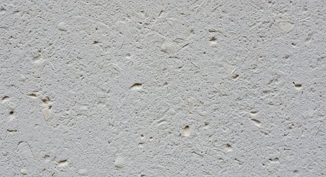 A neutral gray surface featuring a high density of small atmospheric pores and fine sandy grain. Uniform lighting highlights the material's structural details