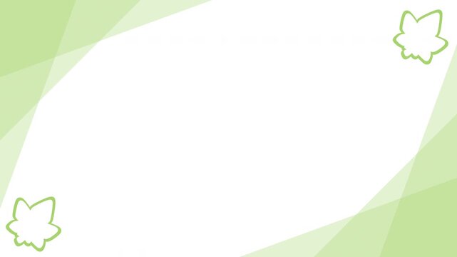 もみじとシンプルなビジネスコーナーフレーム 若葉色 パターン05 背景 白 ループ