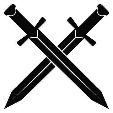 Vintage dagger vector design silhouette vector flat illustration design on a white background