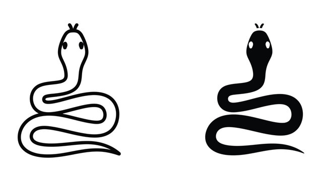 Contrast between a thin and thick stylized snake illustration