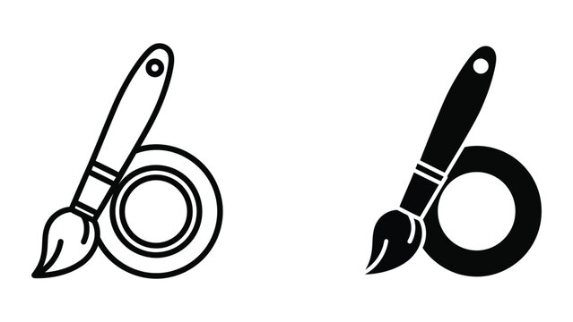 Contrasting artistic brushes with different handle and ferrule designs