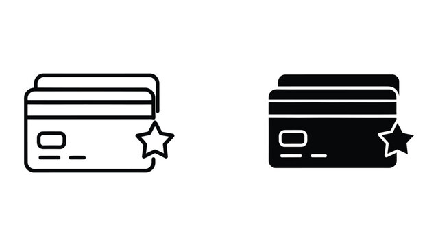 Comparison of a standard and premium credit card with star icons