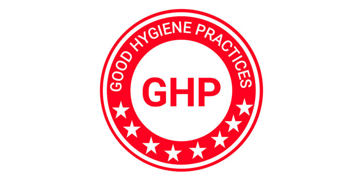 GHP Good Hygiene Practices Stamp &ndash; Red Food Safety Compliance Badge for Sanitation, Quality Control and Regulatory Certification