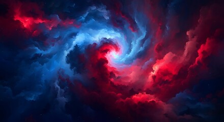 Obraz premium Cosmic whirlpool a vibrant nebula with swirling gases and intense colors