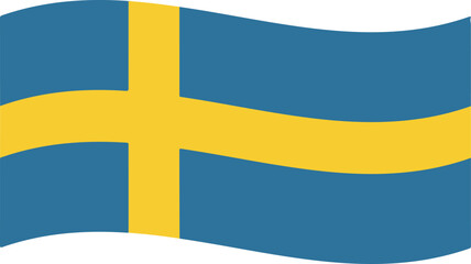 Naklejka premium Waving flag of sweden, national symbol of the country