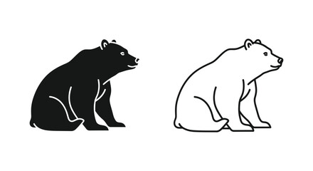 Fototapeta premium Black And Brown Bears Comparison Guide Vector
