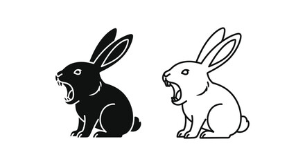 Fototapeta premium Yin Yang Rabbit Symbol Design Concept Vector