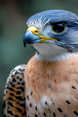 Obraz premium Close-up shot of a bird of prey's head and beak. vertical frame
