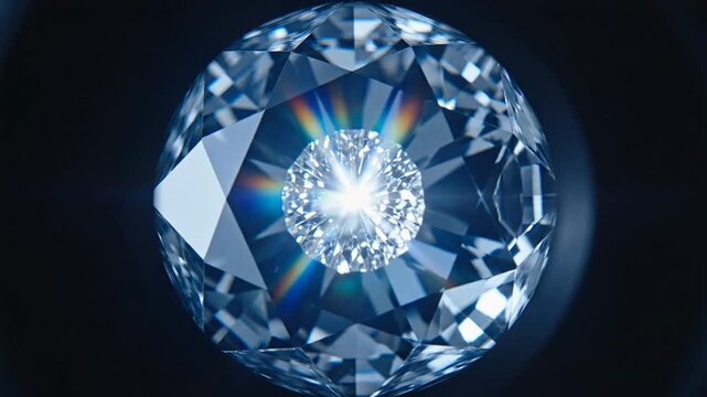 A sparkling diamond gemstone with a bright iridescent light