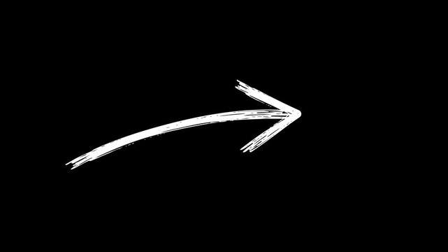 Hand-drawn, white, curved, arrow, animation, on, black, background, perfect, for, vlogs, social, media, and, creative, video, storytelling, highlights, or, tutorials.
