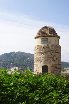 Molino-Ermita de San Crist&oacute;bal, the old windmill typical for Cartagena, Spain