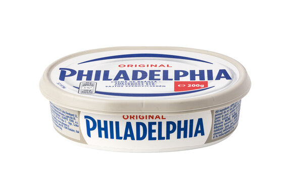 Philadelphia original cream cheese container with transparent background