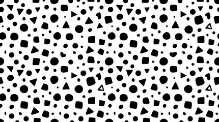 Fototapeta premium Black and white geometric shapes pattern.