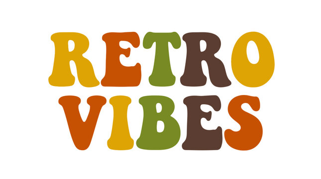 Retro Vibes Colorful Text Logo.