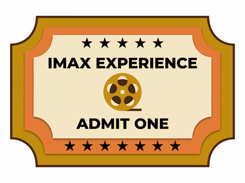 This artistic design displays an IMAX movie ticket, capturing the excitement and immersive experience of watching films in a premium format for avid cinema lovers.
