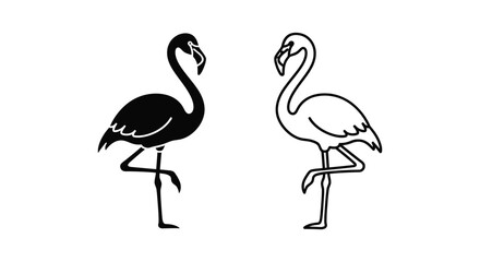 Obraz premium Black and White Flamingo Vector Art Design Vector
