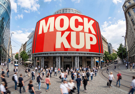 Billboard Mockup Extreme Fisheye Lens