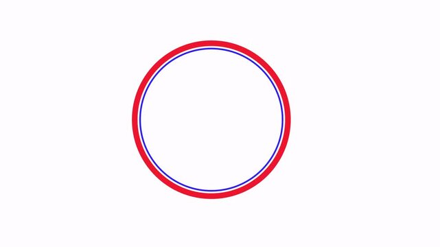 Looping circle burst animation with single to triple rings on white background...