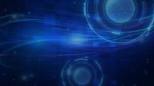 Futuristic Digital HUD Interface Background with Tech Data and Blue Graphics