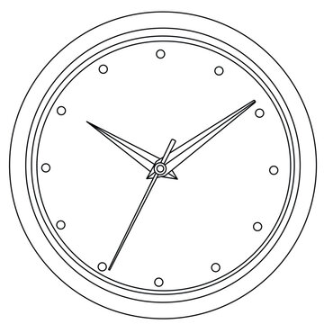 Line Art Wall Clock Vector Illustration