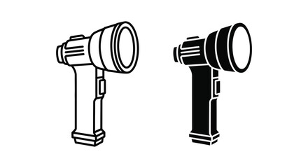 Two black flashlights displayed in contrasting tones a striking silhouette © Kuntol02