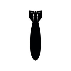 Obraz premium Military aircraft bomb silhouette vector flat illustration design.