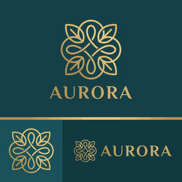 A sophisticated logo featuring intertwined leaves in a harmonious design, representing elegance and nature, suitable for upscale brands and businesses seeking a classy identity.