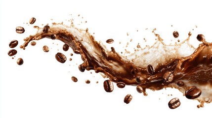 Fototapeta premium a lot of coffee benas flowing like in an ad 