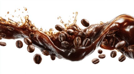 Fototapeta premium a lot of coffee benas flowing like in an ad 