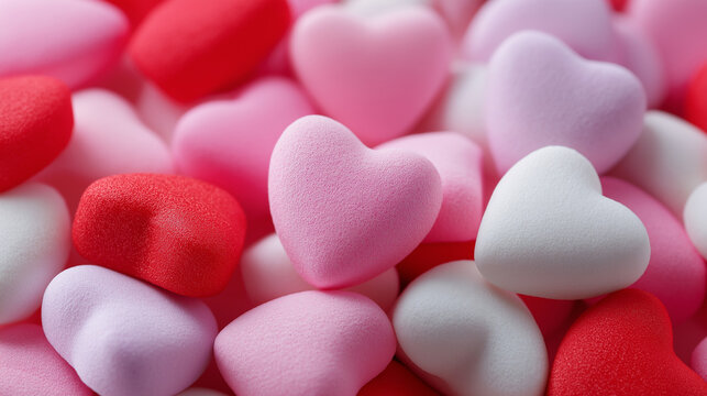 Colorful heart shapes background representing love romance and valentine celebration concept
