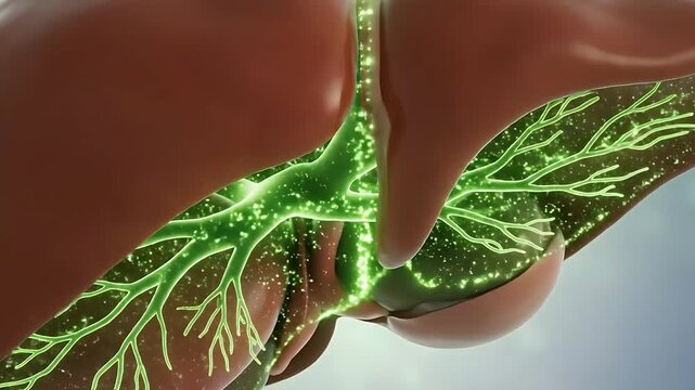 Detailed 3D Animation of Human Liver and Gallbladder Anatomy.