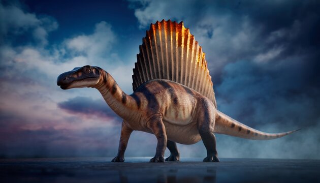 Majestic Dimetrodon - A Prehistoric Marvel Against a Dramatic Sky.