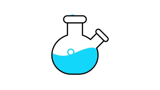 Round Base Flask Animated Icon Video