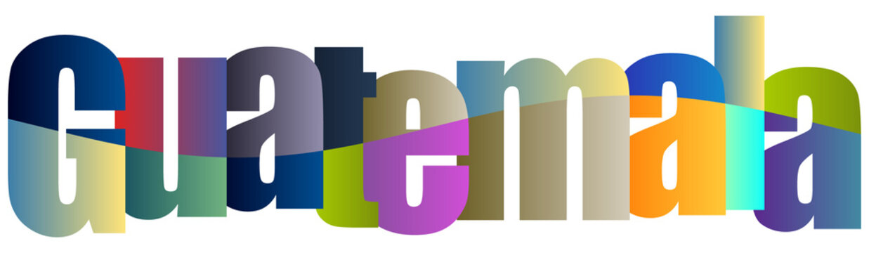 Colorful Guatemala Text Logo Design With Gradient Letters Isolated