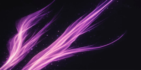 Fototapeta premium Abstract purple smoke waves flow with glowing light and fractal energy across a dark space backdrop creating a bright motion art illustration texture