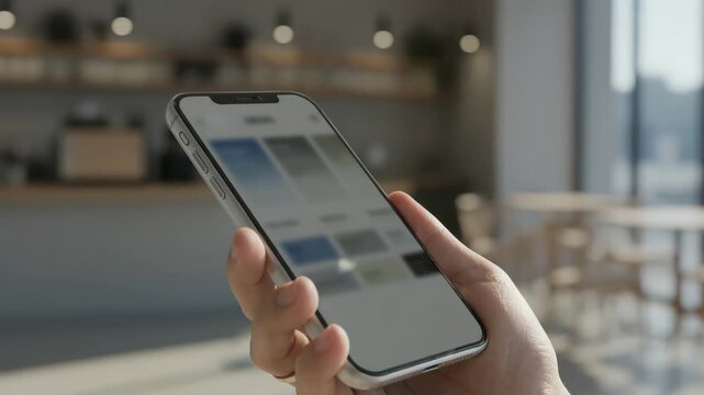 Mobile device showing a minimal news portal layout with focused top stories and outoffocus secondary content in soft light mode.