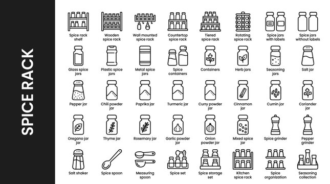 Spice rack shelf with jars, wooden spice rack, wall mounted spice rack, countertop spice rack, tiered spice rack, rotating spice