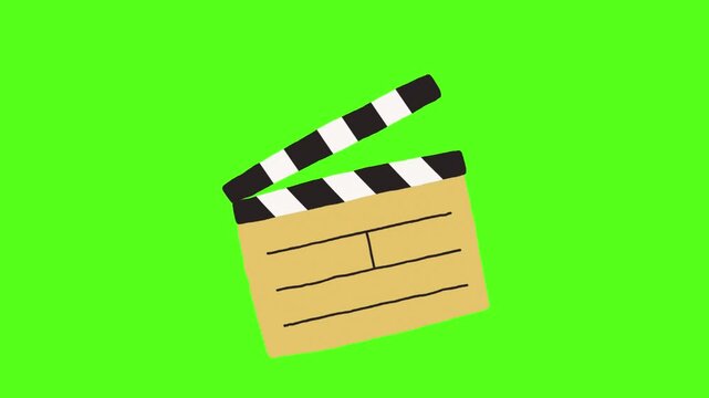 Film slate on green screen background for movie production