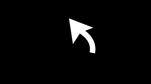 Modern white cursor pointer on black background for digital design
