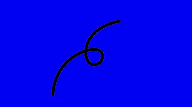 Simple black number 6 on blue background