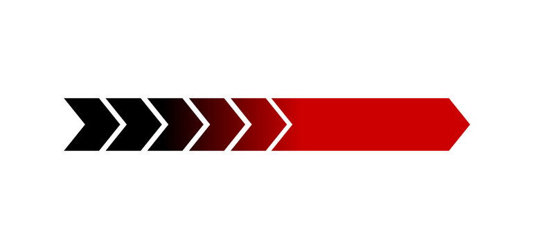 Red and black chevron arrow progress bar