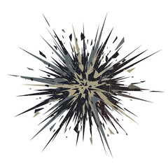 Naklejka premium Abstract explosion of sharp fragments and particles in dark colors